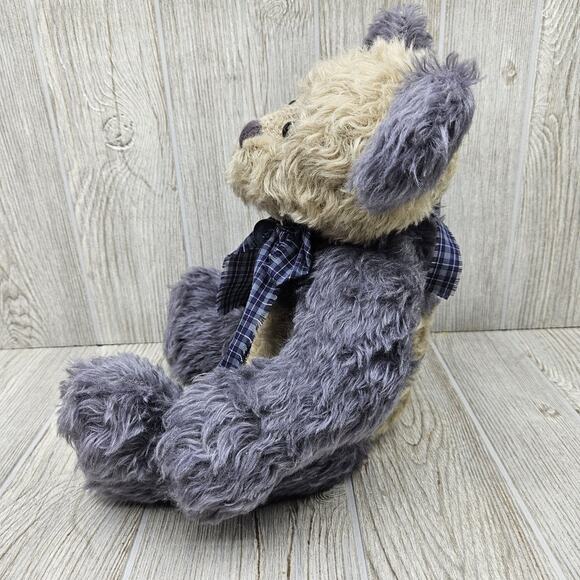 Ashton-Drake Galleries Pamela Wooley Theo Teddy Bear #0768 2000 Plaid Bow‎ Blue - Picture 3 of 10